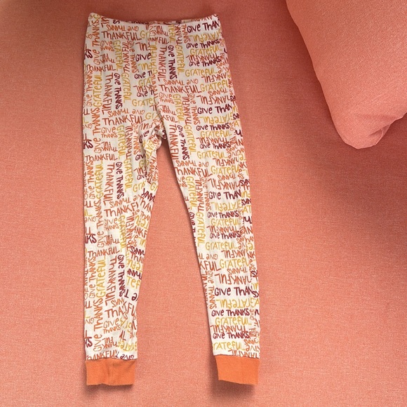 Burt’s Bees Organic Cotton Thankful Give Thanks Thanksgiving pajamas unisex 4T 4 - Picture 6 of 11